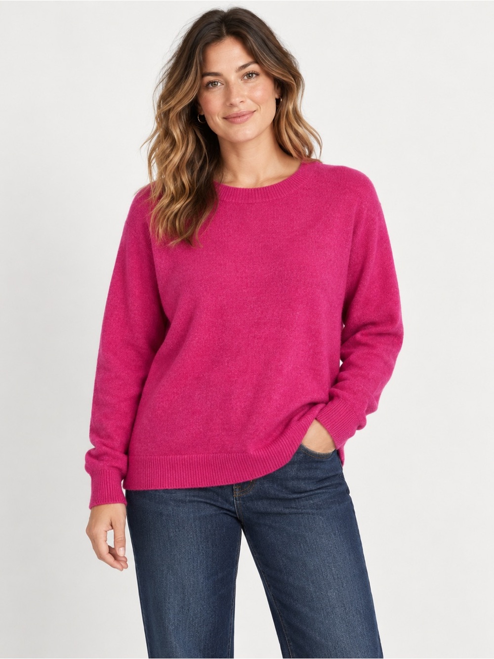 Vince Camuto Fuchsia Crewneck Sweater